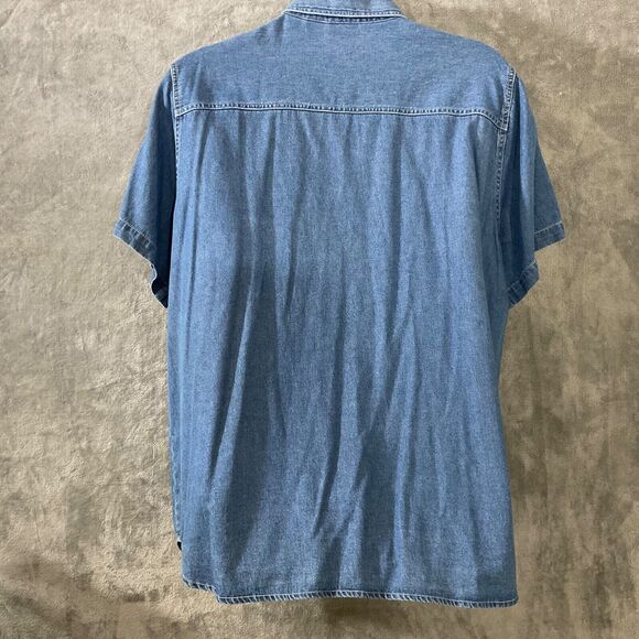 Quizz Woman Denim Shirt women’s size 22 Short Sleeve Embroidered Noah's Ark - Picture 3 of 9